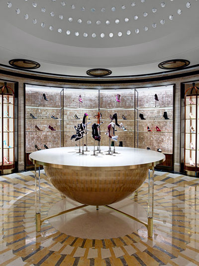 Shoe Heaven, Harrods, London by David Collins Studio with Carl Michael Harris. Capturing a timeless feel inspired by the 1920s and 1930s.